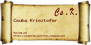 Csuba Krisztofer névjegykártya