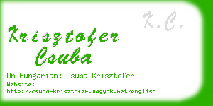 krisztofer csuba business card